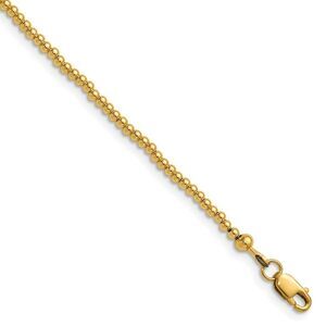 1/20 14K Gold Filled 2mm Hollow Bead Chain Adj. Necklace, 16-18 Inch